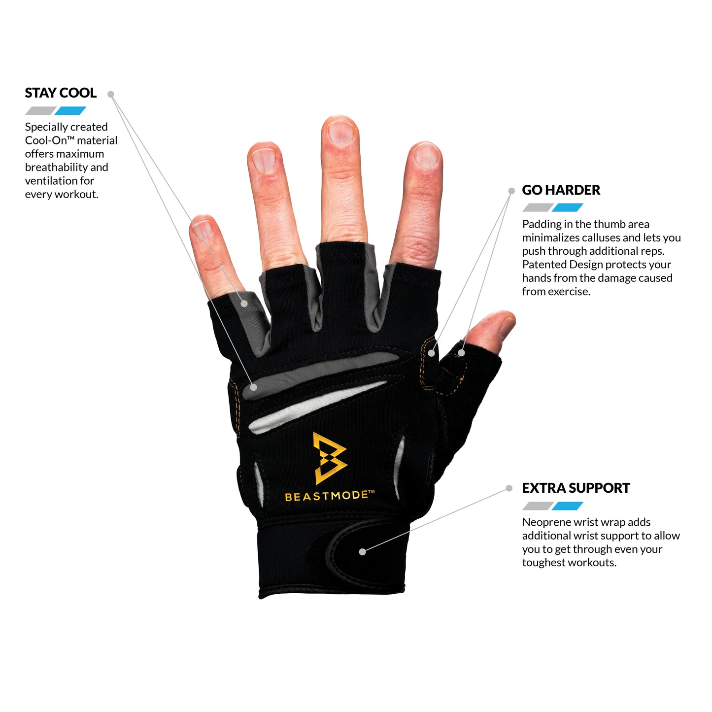 Men's Beast Mode Fitness Half Finger